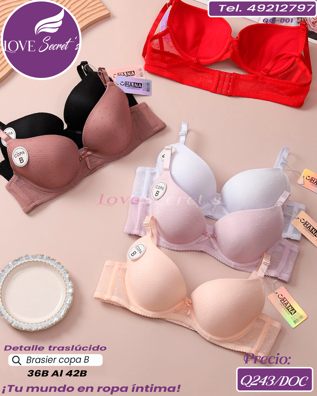 Brasier dama copa B  / QQ-001-1DOC