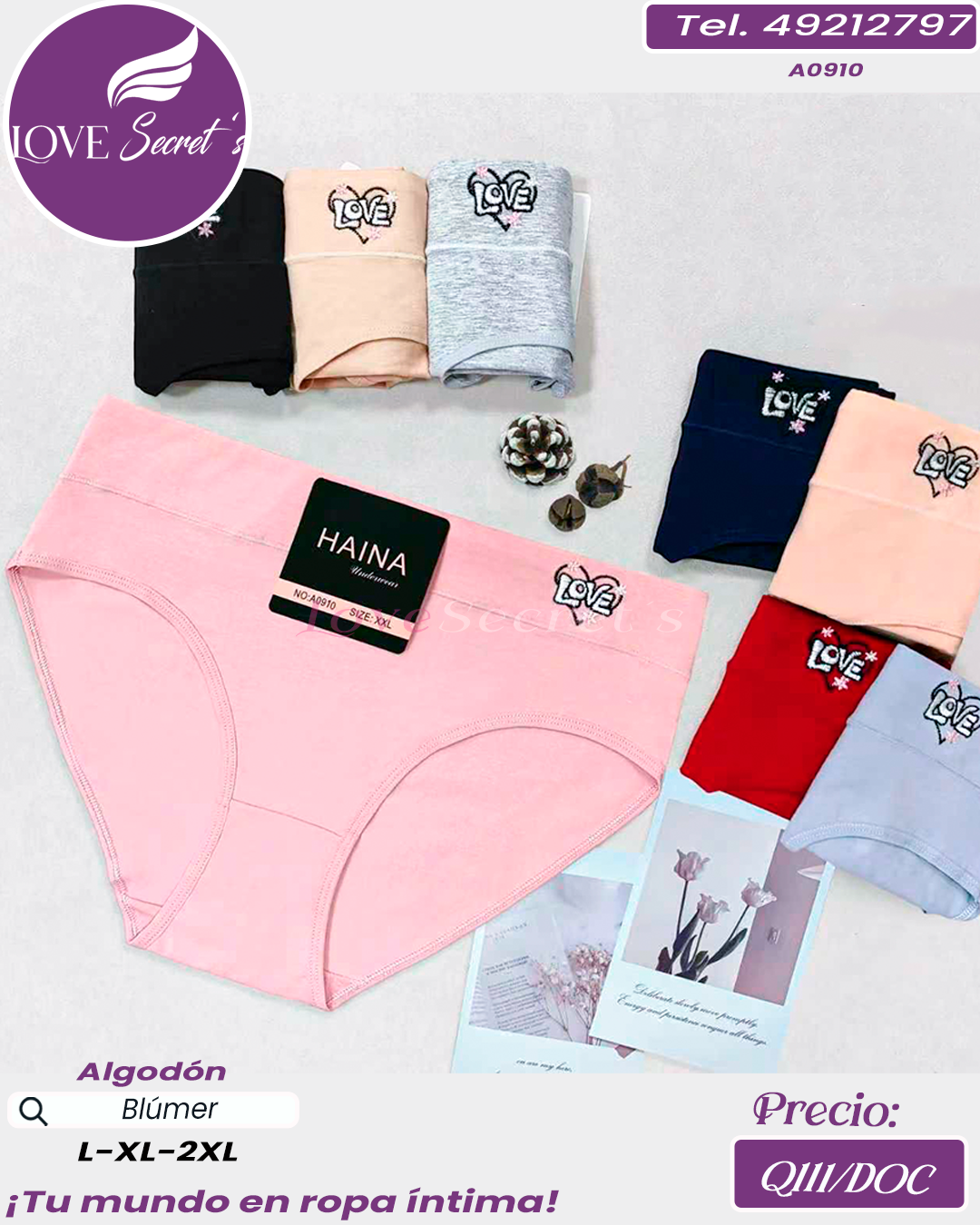 Blúmer dama Algodón / A0910-1DOC