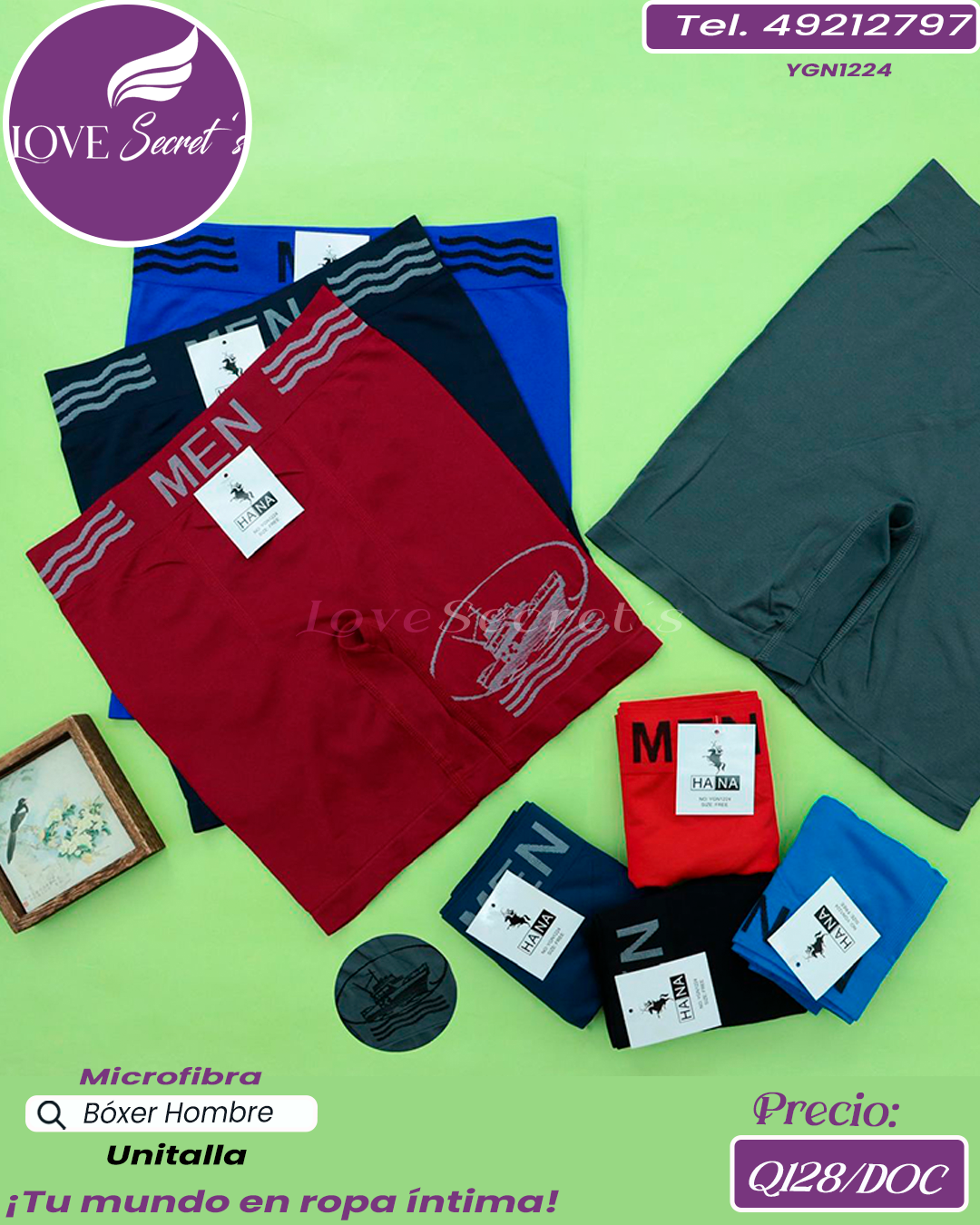 Bóxer Hombre  largo micro / YGN1224-1DOC