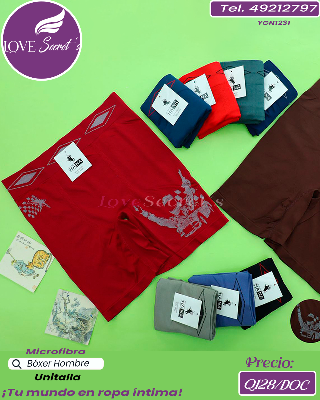 Bóxer Hombre  largo micro / YGN1231-1DOC