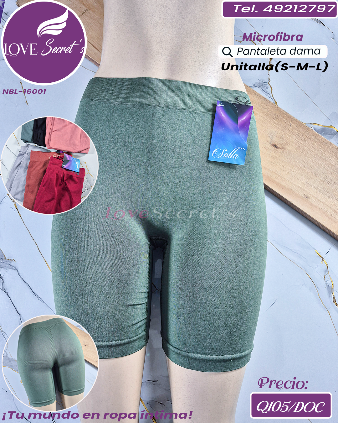Pantaleta dama larga micro / NBL-16001-1DOC