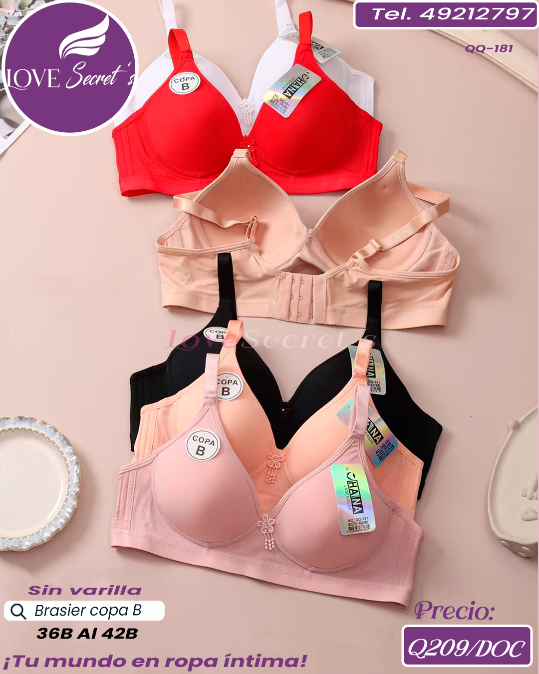 Brasier dama copa B  / QQ-181-1DOC