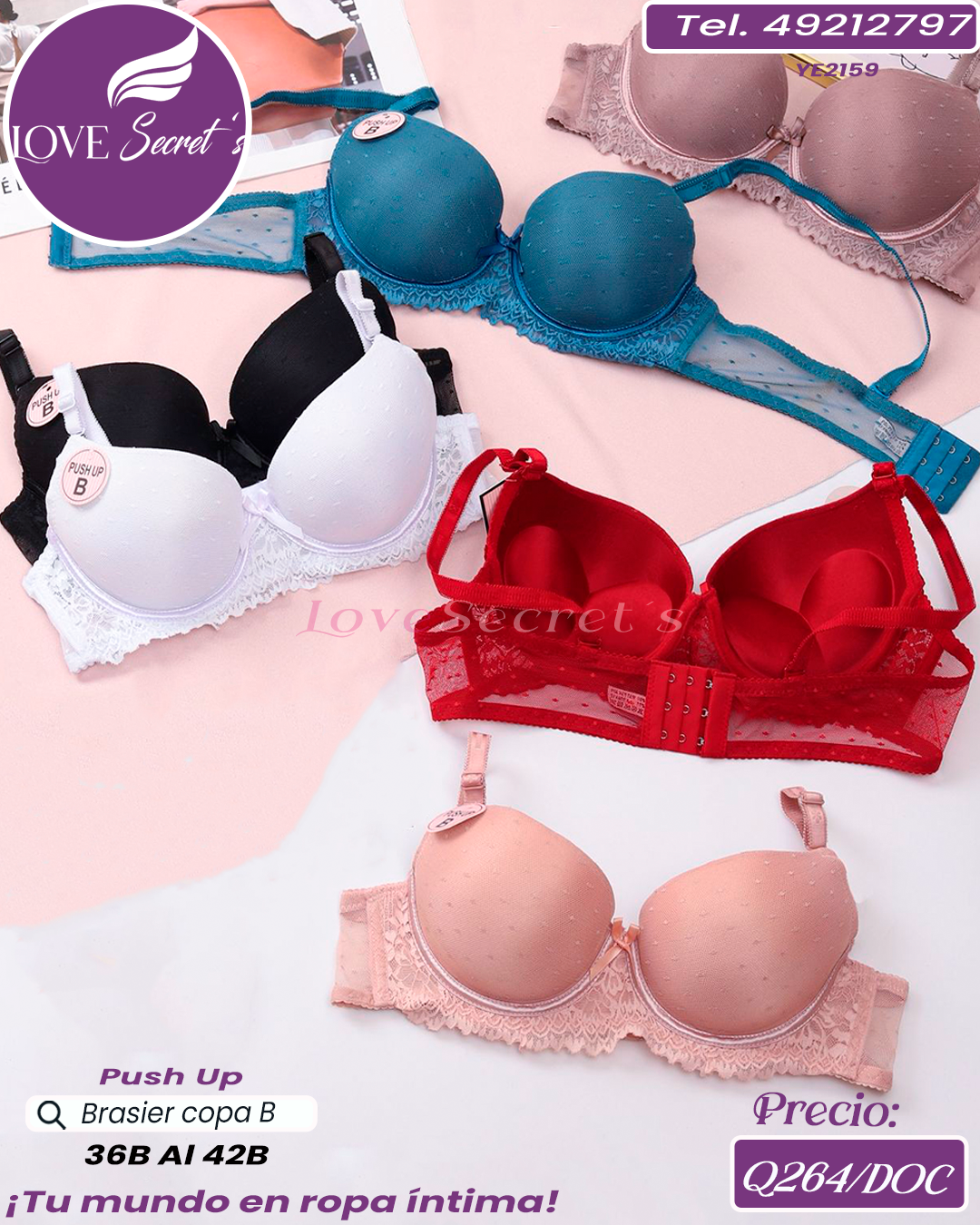 Brasier dama Push up / YE2159-1DOC
