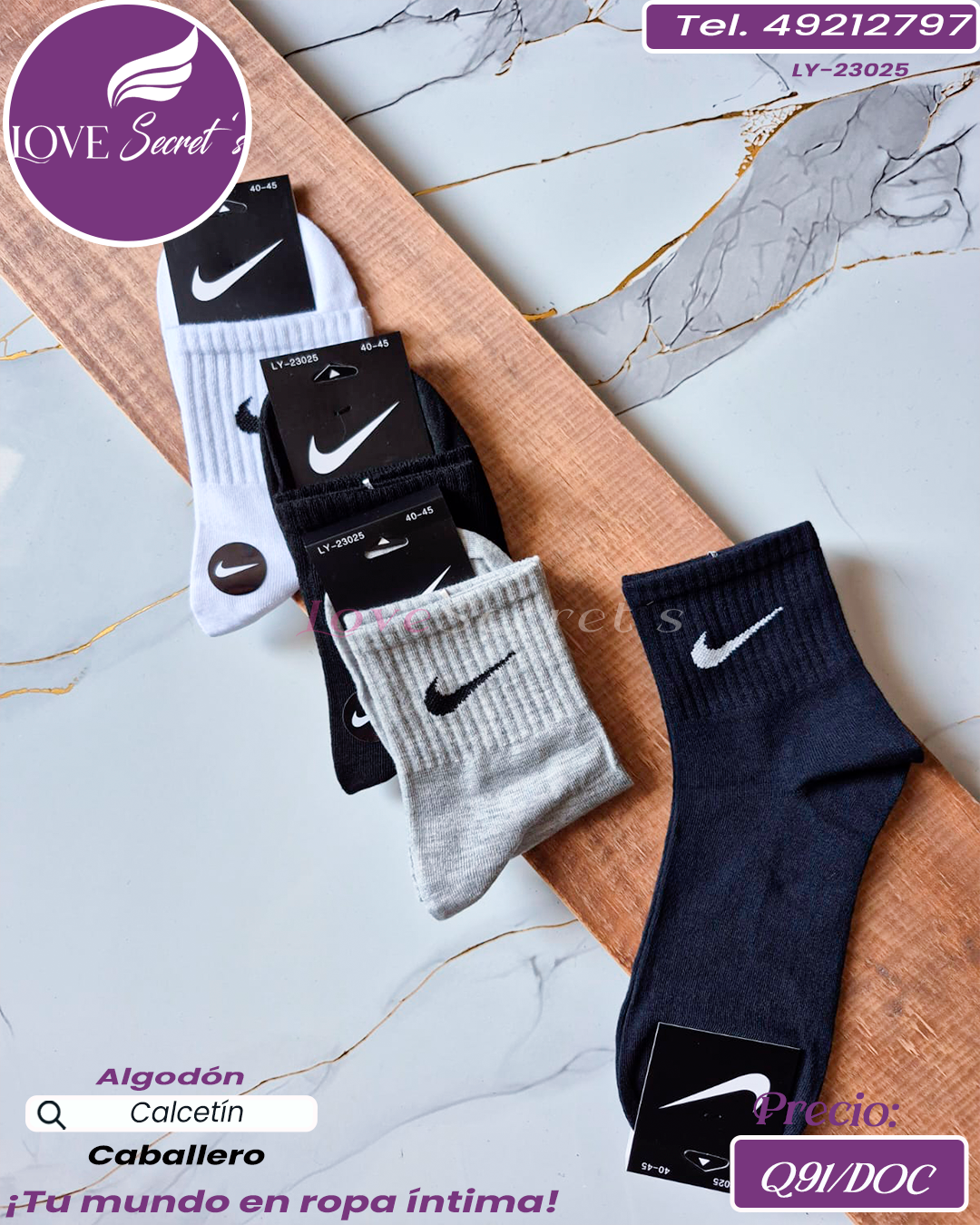 Calcetín hombre nike  Algodón / LY-23025-1DOC