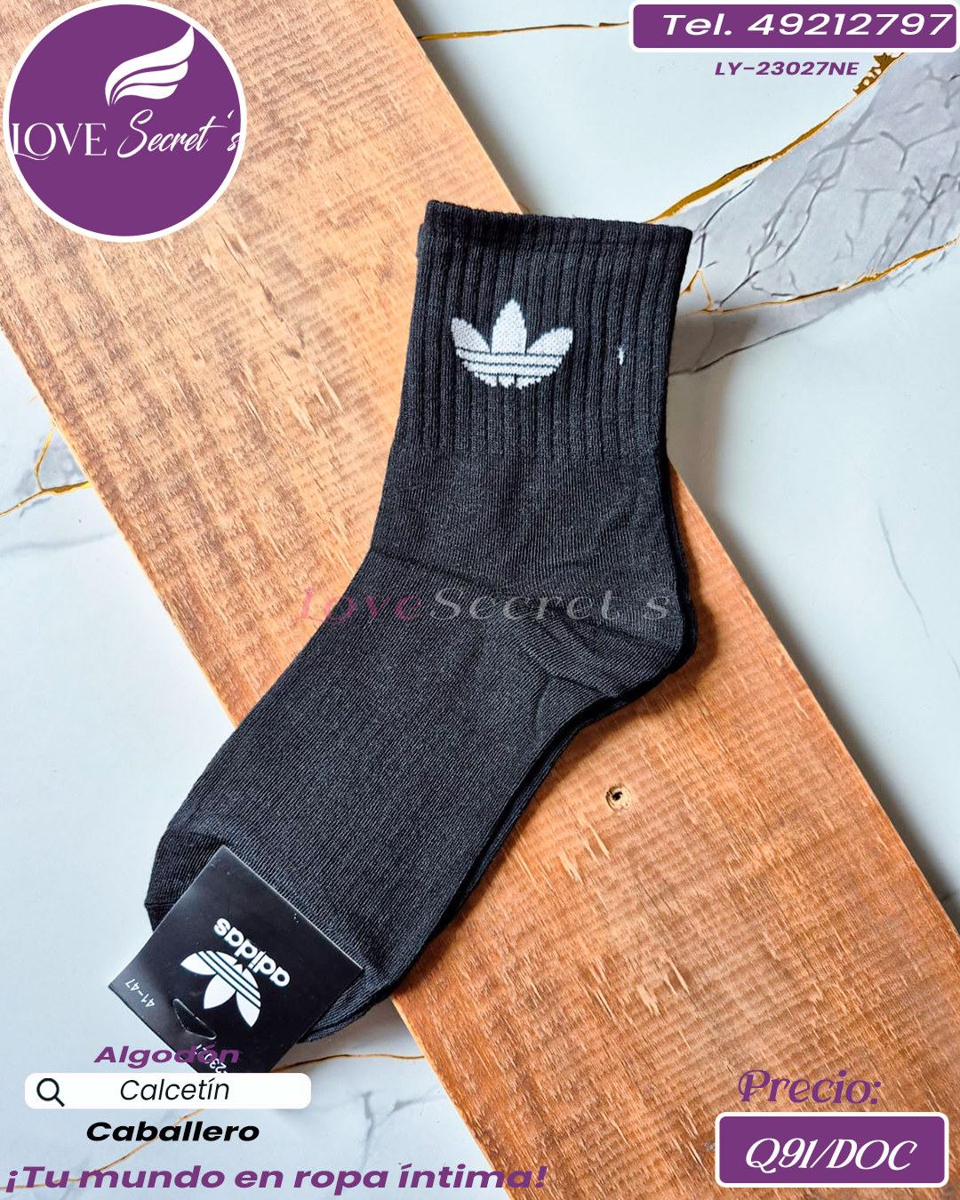 Calcetín hombre adidas  Algodón / LY-23027NE-1DOC