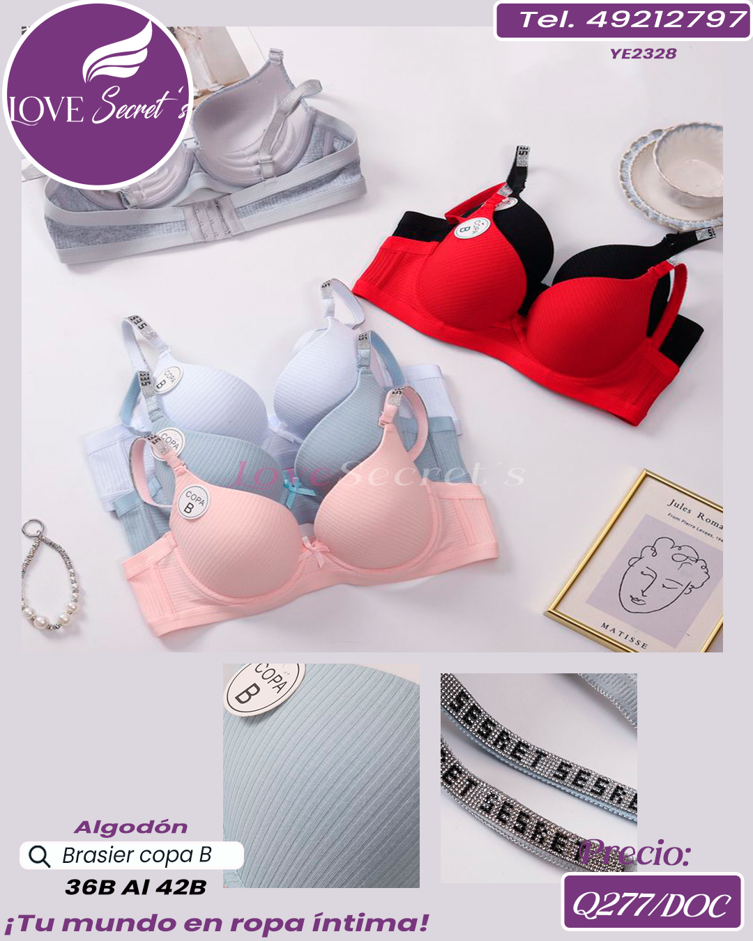 Brasier dama copa B  / YE2328-1DOC