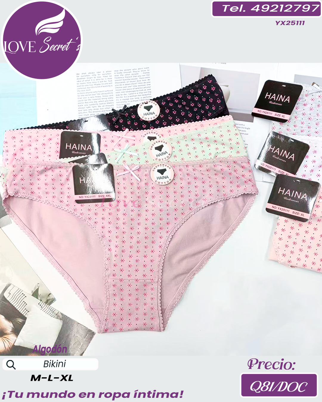 Bikini dama algodón / YX25111-1DOC