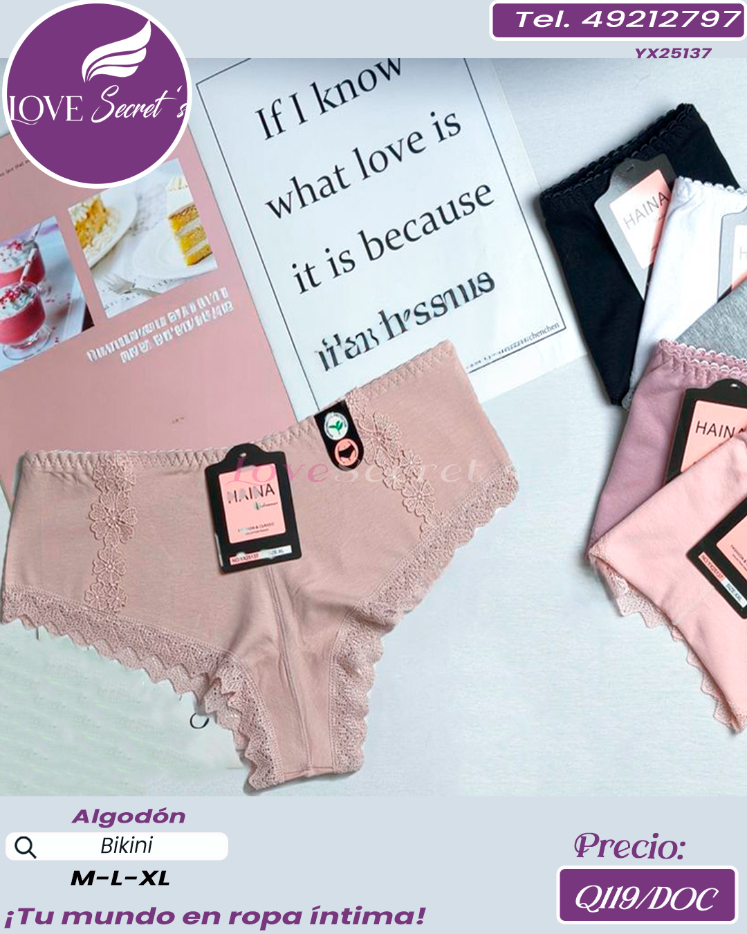 Bikini dama algodón enc / YX25137-1DOC