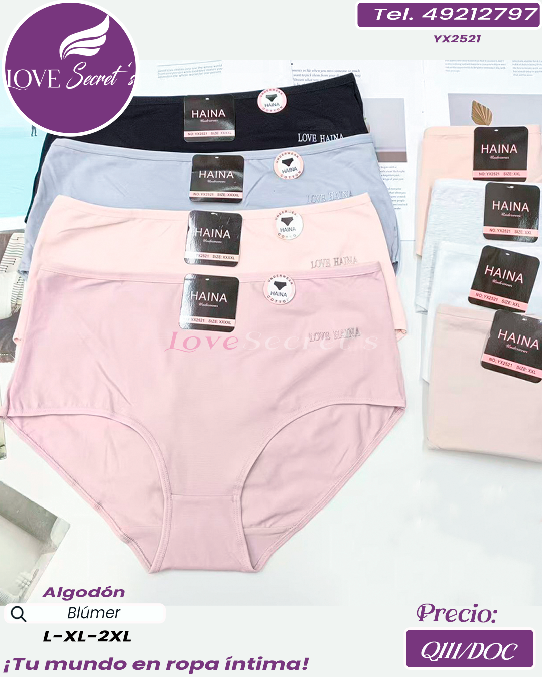 Blúmer dama Algodón / YX2521-1DOC