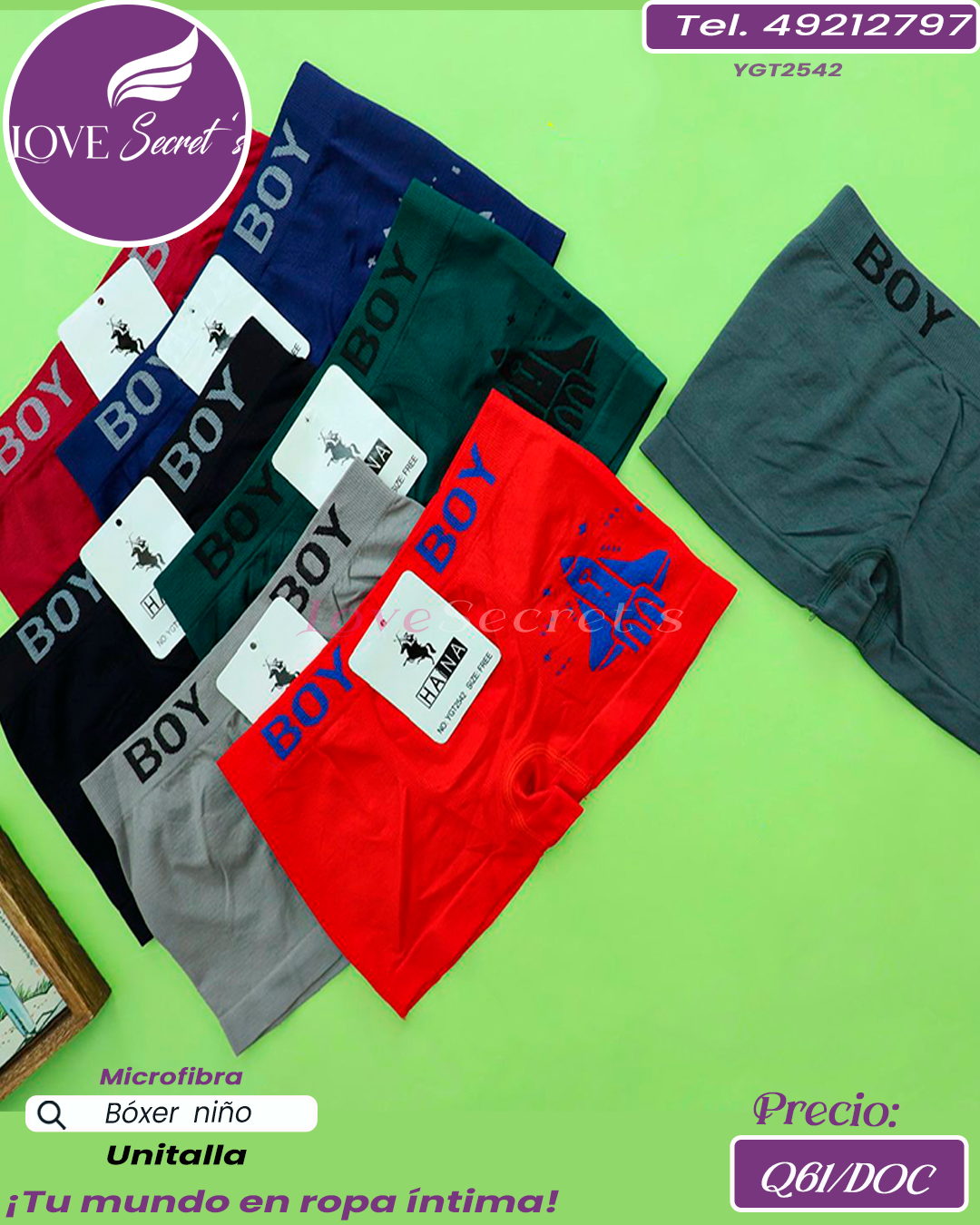 Bóxer niño microfibra / YGT2542-1DOC