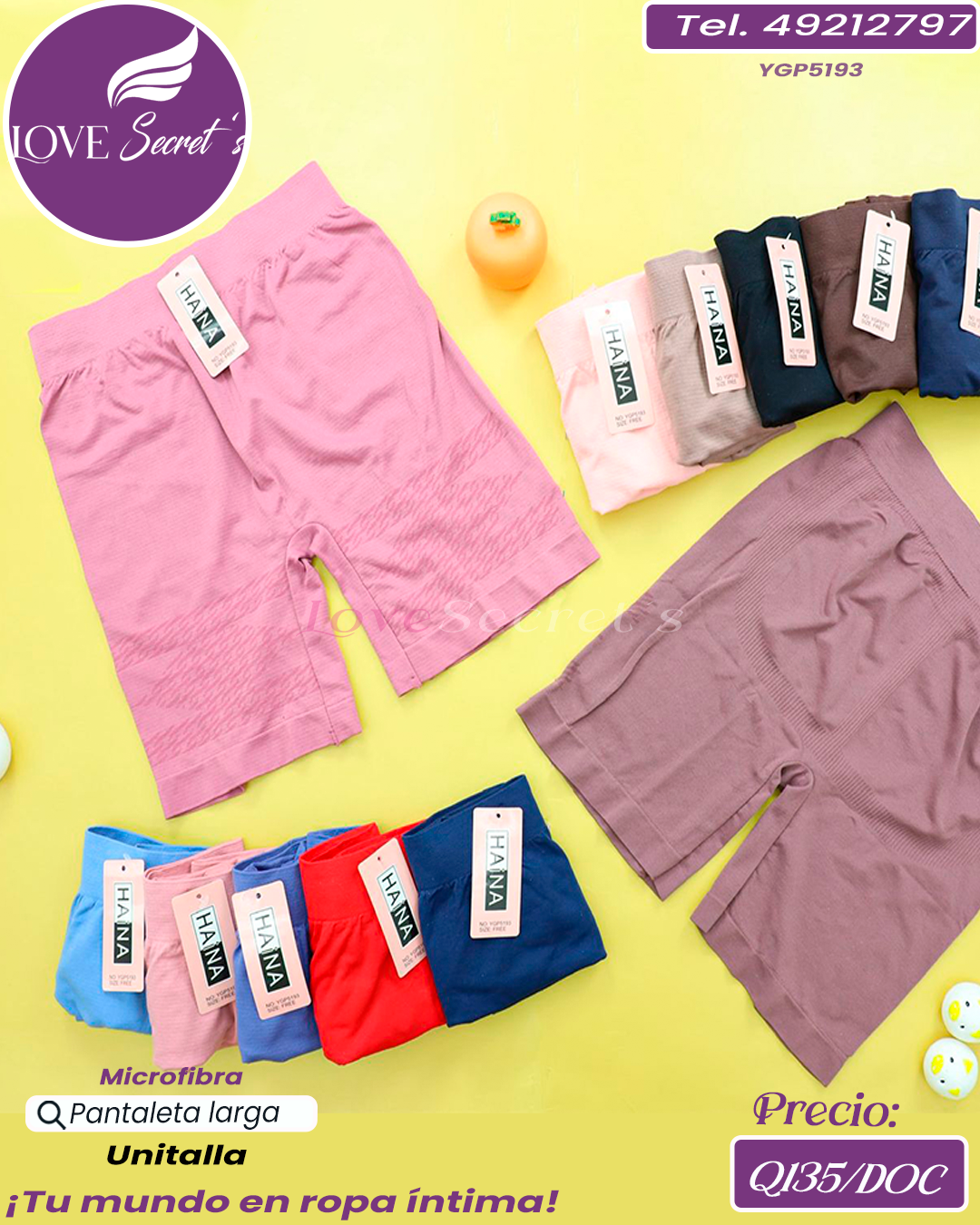 Pantaleta dama larga micro / YGP5193-1DOC