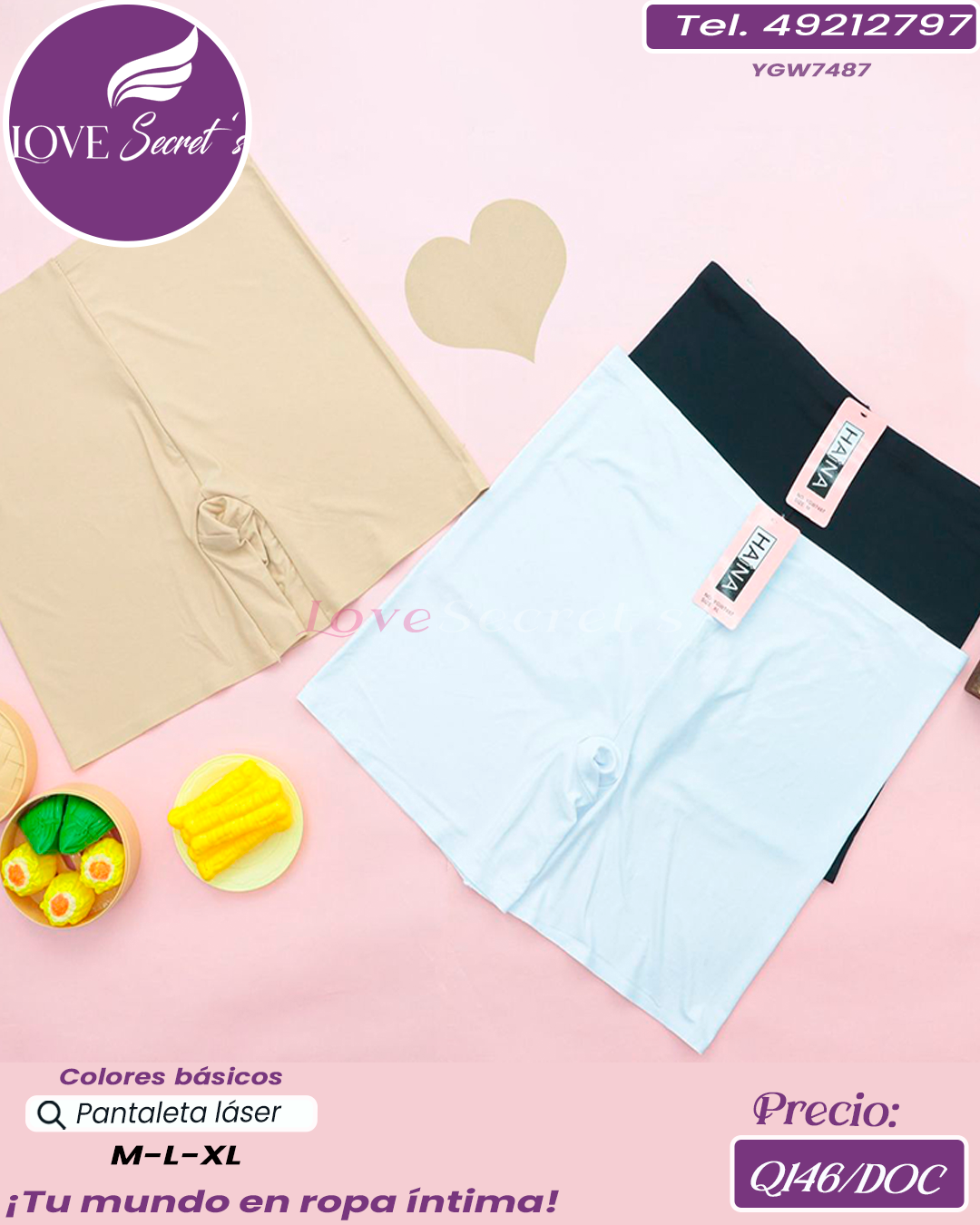 Pantaleta dama sin costura / YGW7487-1DOC
