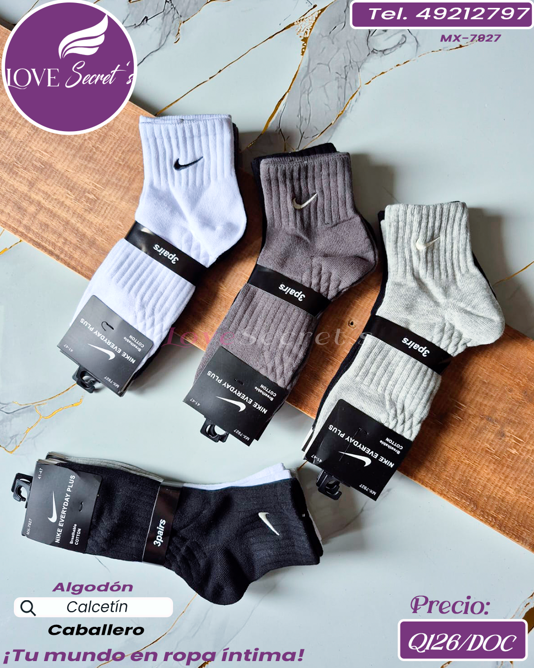 Calcetín hombre nike Algodón / MX-7927-1DOC