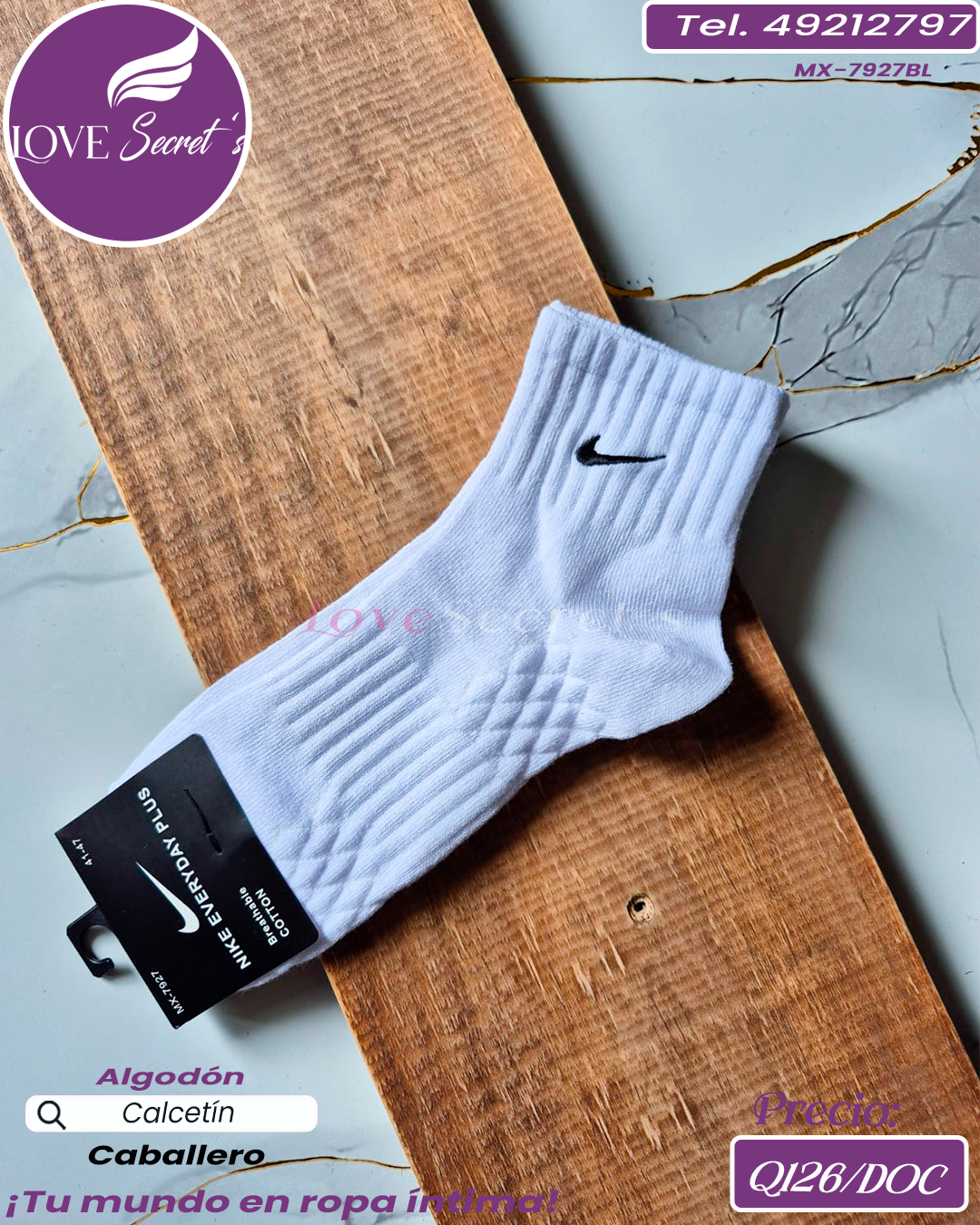 Calcetín hombre nike Algodón / MX-7927BL-1DOC