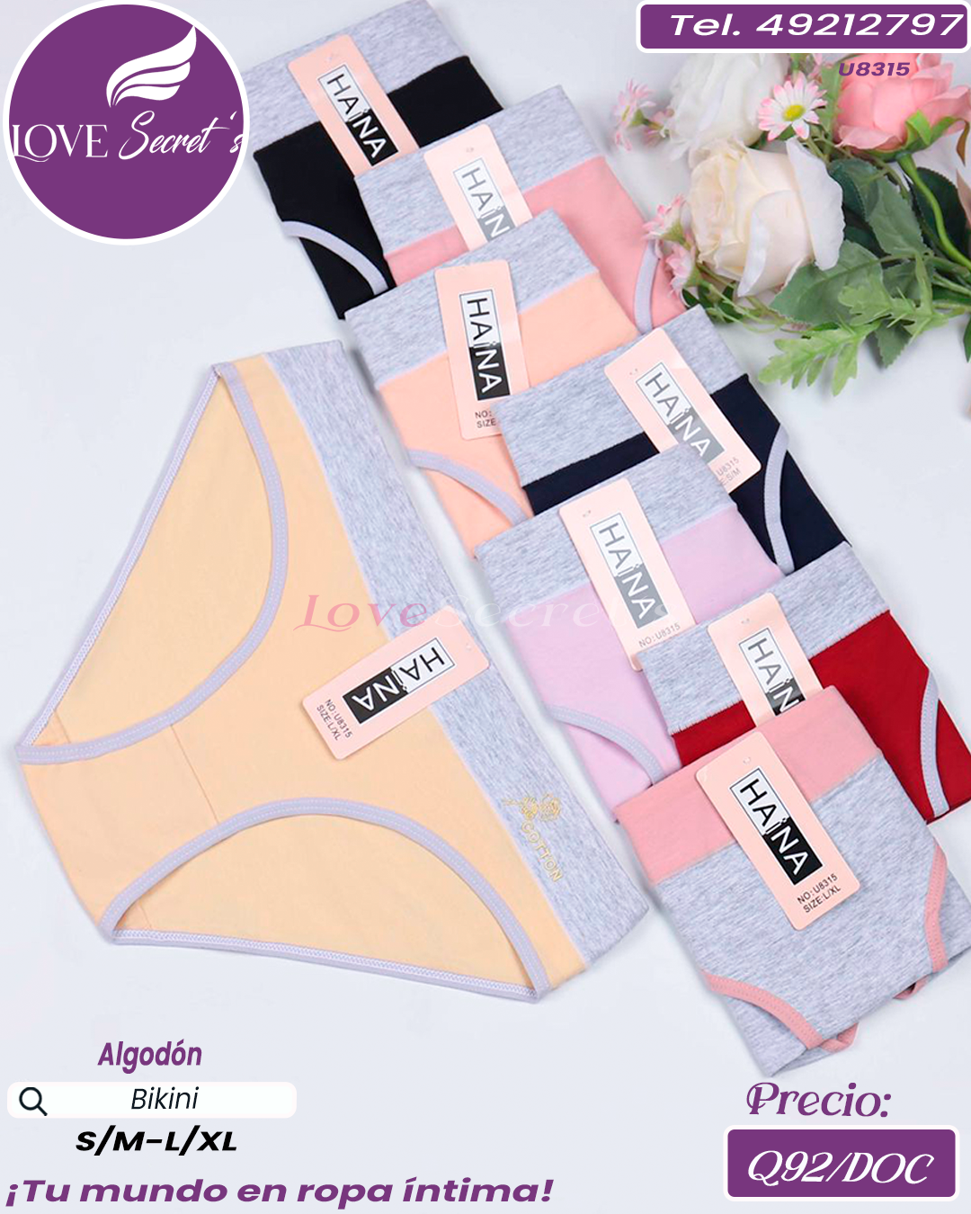 Bikini dama algodón / U8315-1DOC