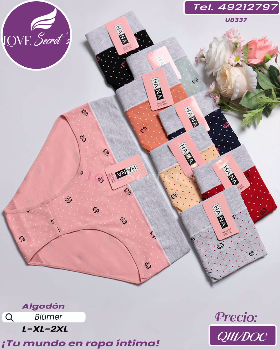 Blúmer dama Algodón / U8337-1DOC