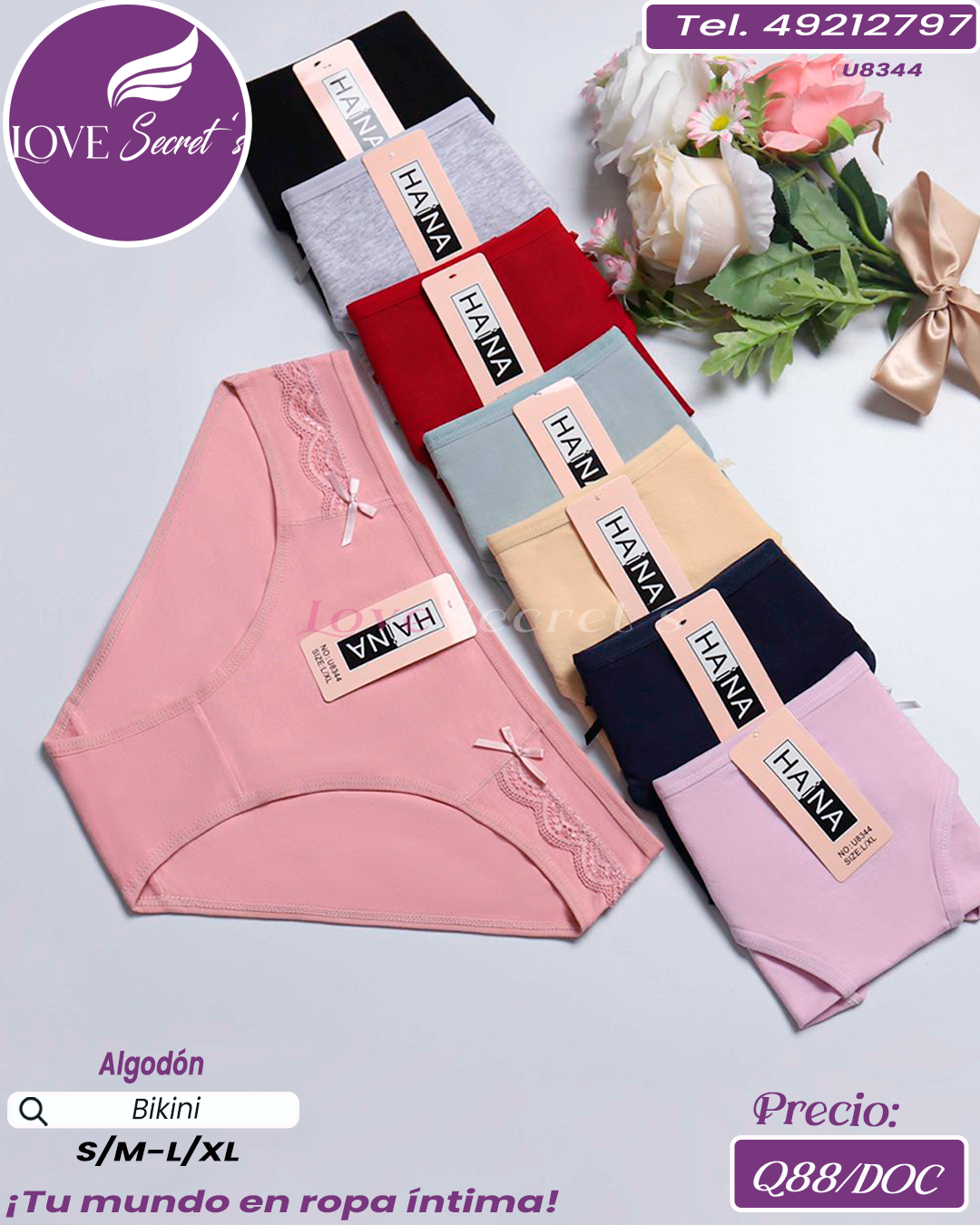 Bikini dama algodón enc / U8344-1DOC