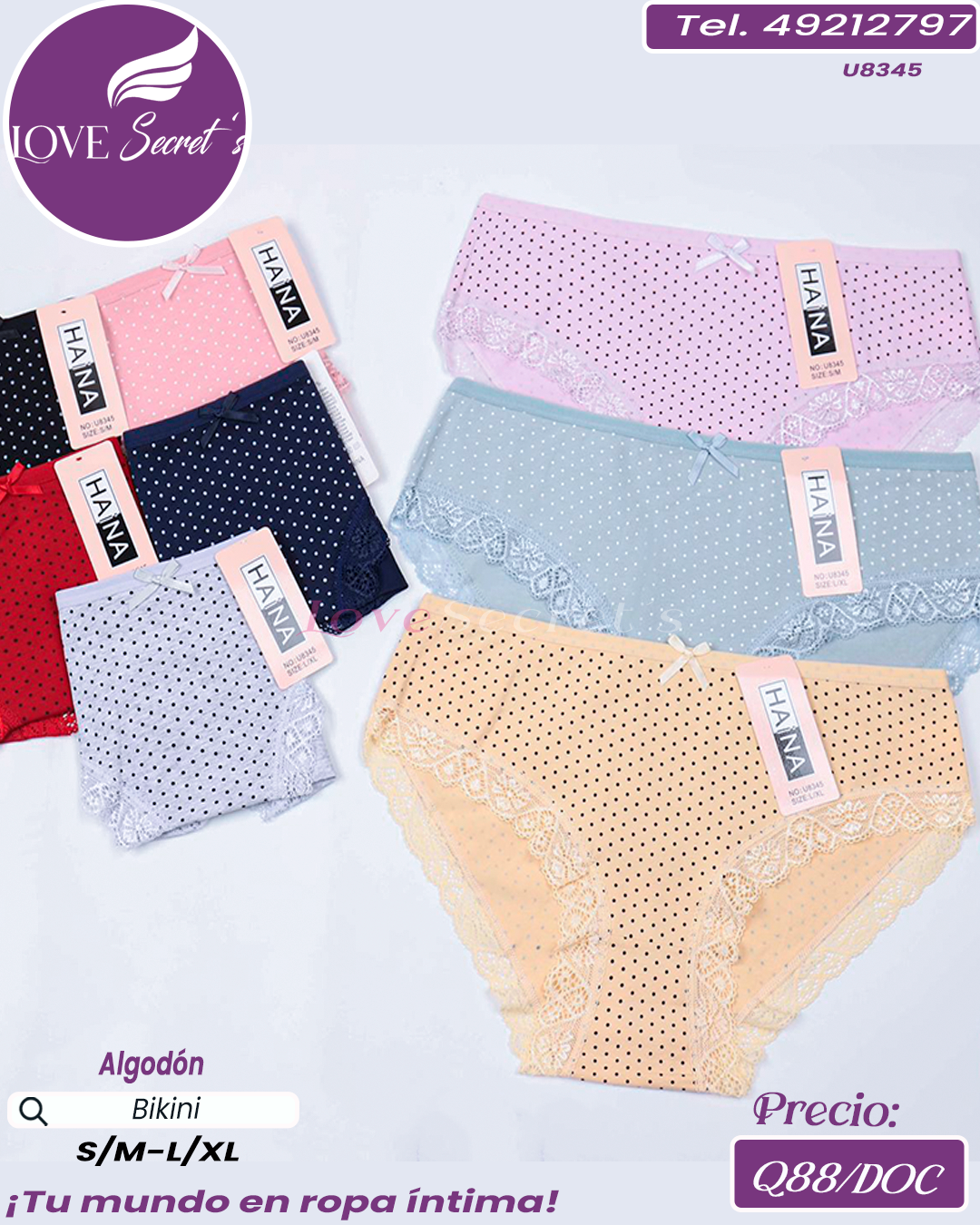 Bikini dama algodón enc / U8345-1DOC