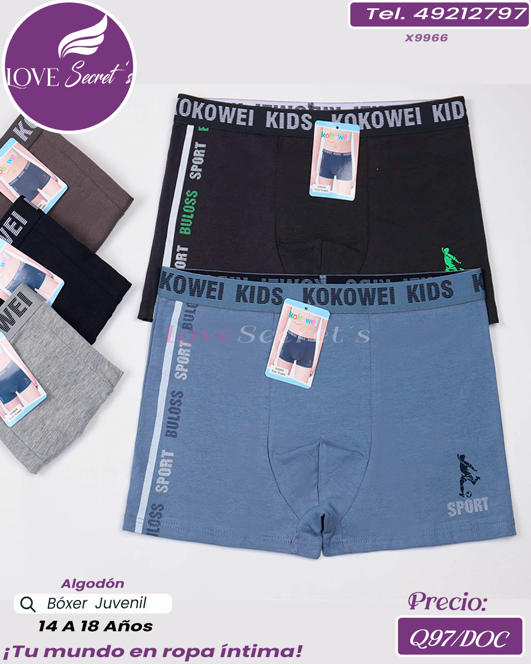 Bóxer niño juv algodón / X9966-1DOC