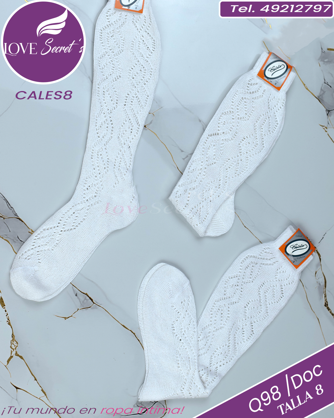 Calceta escolar algodón / CALES8-1DOC